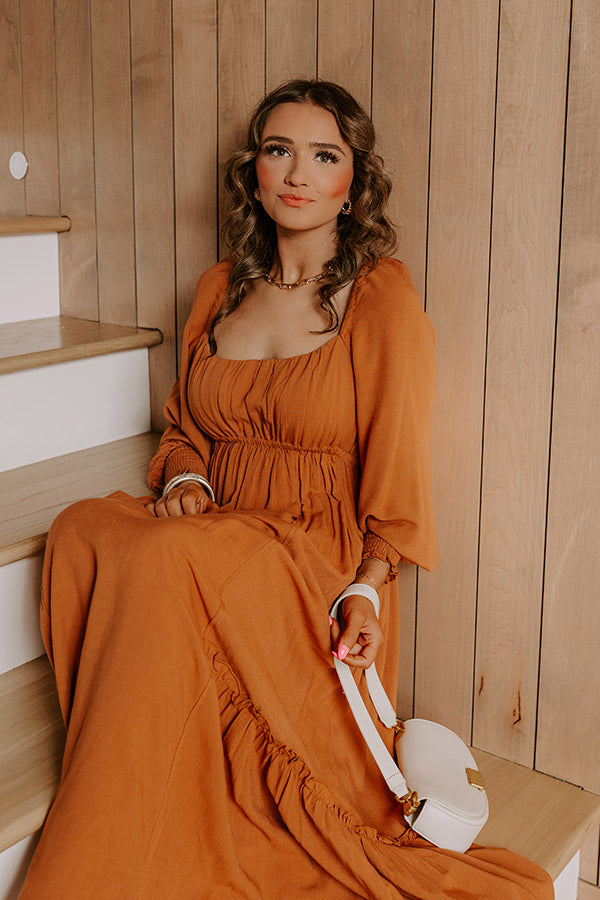 Feeling Graceful Midi Dress in Camel Image - 2