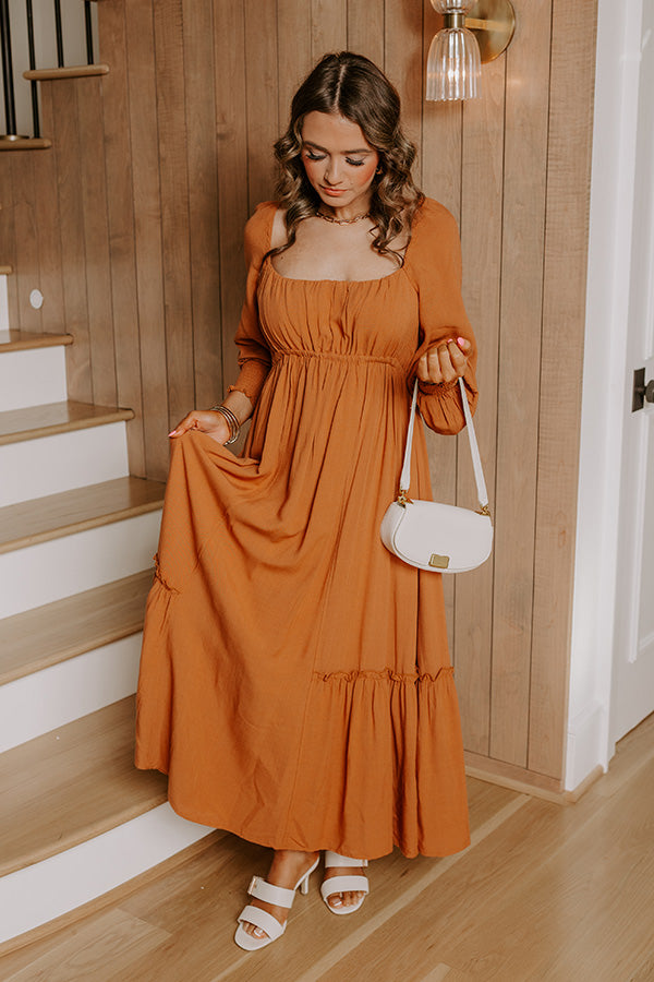 Feeling Graceful Midi Dress in Camel Image - 1