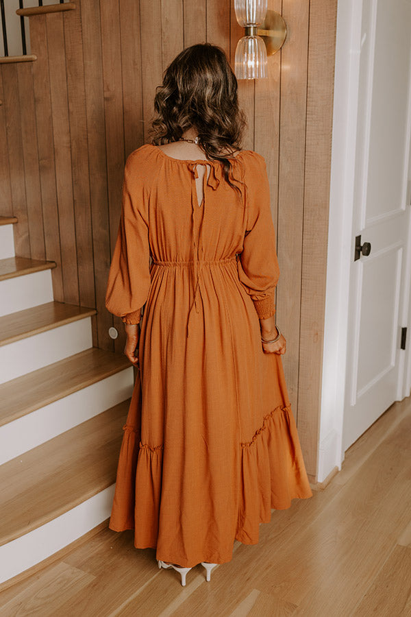 Feeling Graceful Midi Dress in Camel Image - 5
