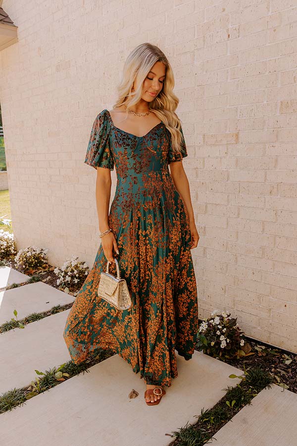 Chic And Grateful Velvet Burnout Maxi Dress Image - 4