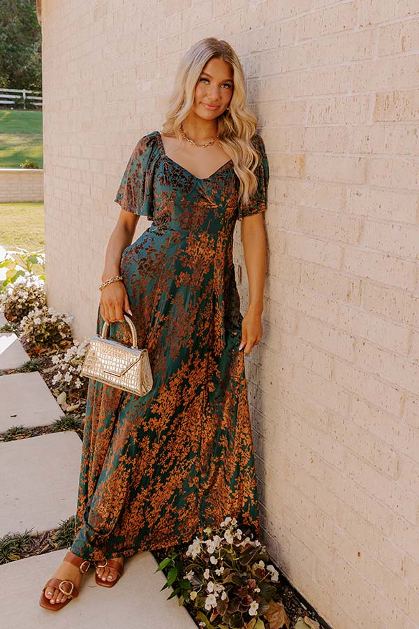 Chic And Grateful Velvet Burnout Maxi Dress Image - 2