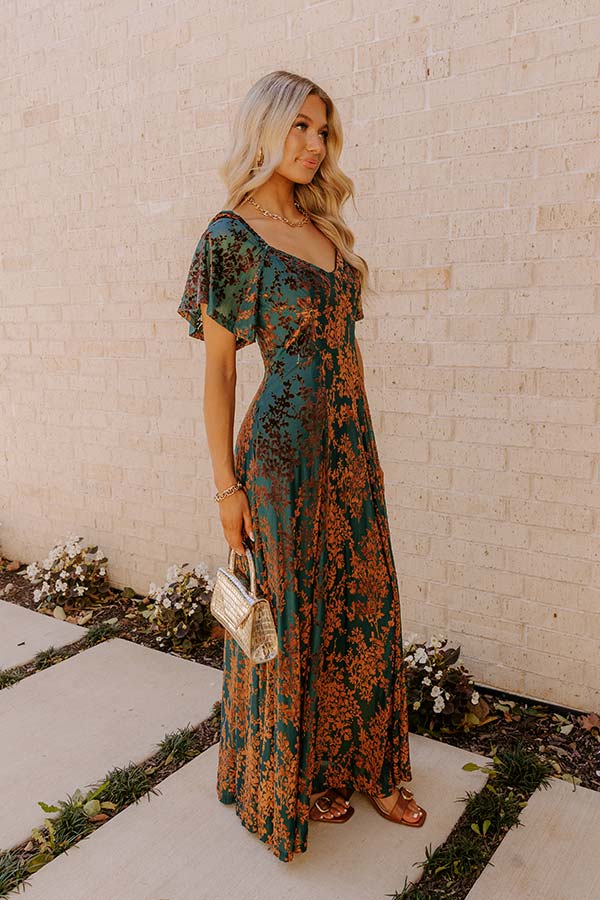 Chic And Grateful Velvet Burnout Maxi Dress Image - 5