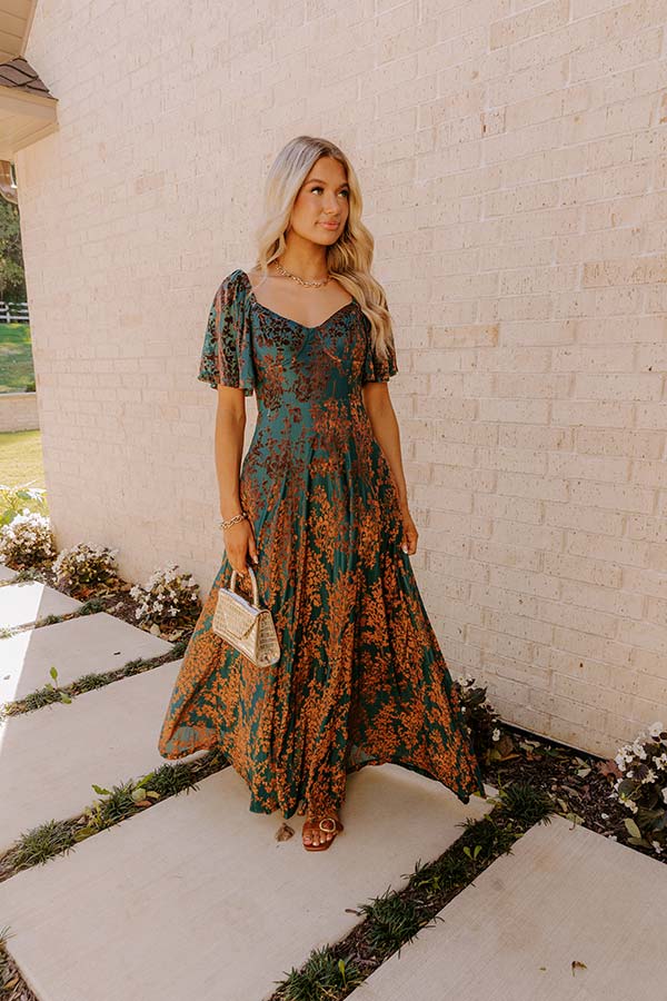 Chic And Grateful Velvet Burnout Maxi Dress Image - 3