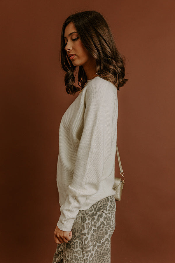 Cozy Vibes Waffle Knit Top in French Vanilla Image - 5