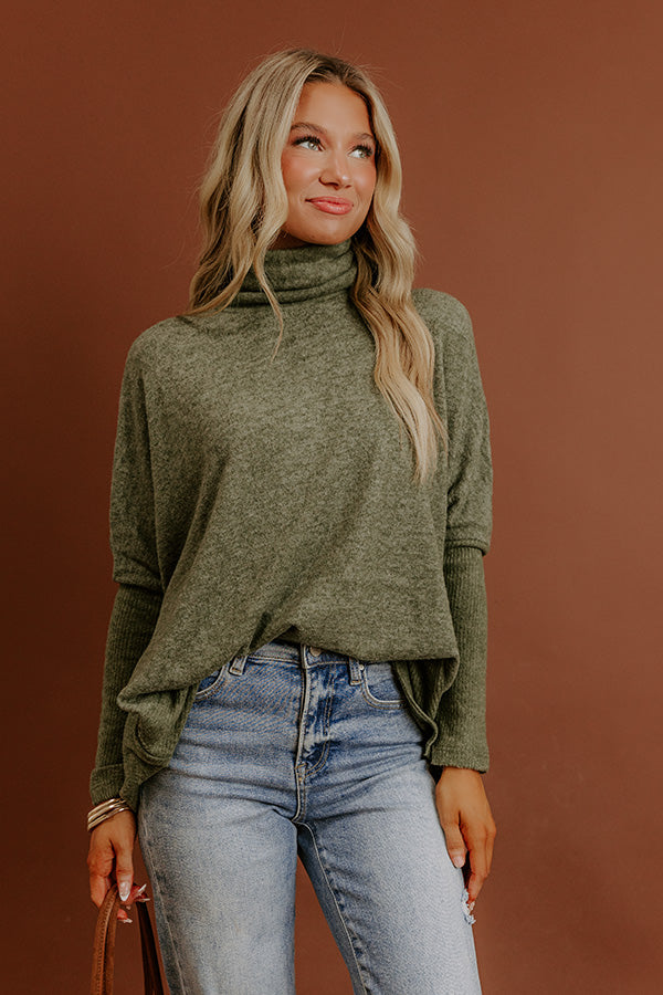 Fireside Cuddles Sweater in Olive Image - 4