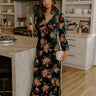 Poised Romance Floral Velvet Burnout Maxi Dress in Forest Image - 1