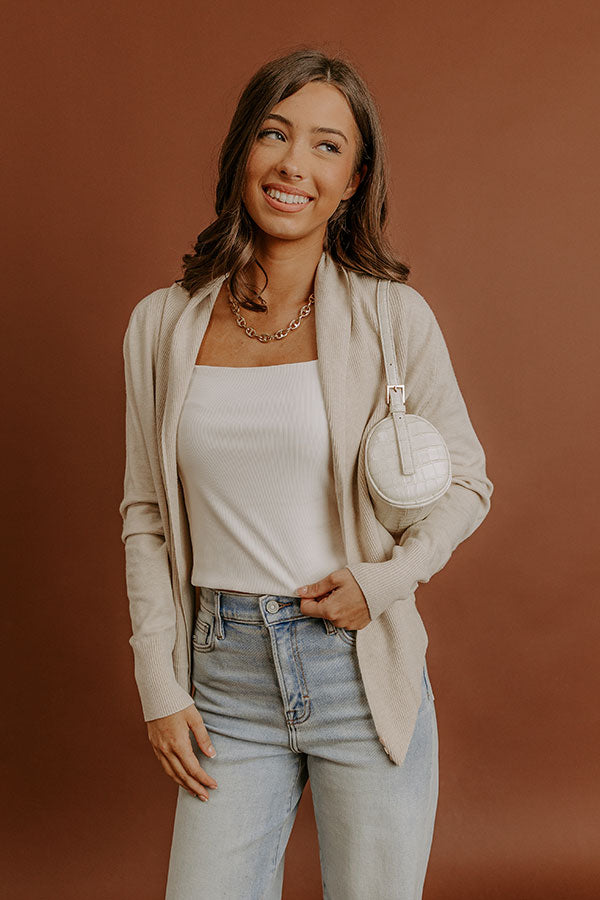 Cozy Hour Wrap Sweater Top in Oatmeal Image - 1