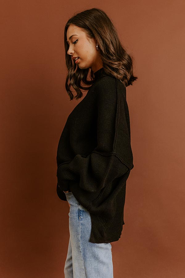 Full Of Warmth Tunic Sweater In Black Image - 4