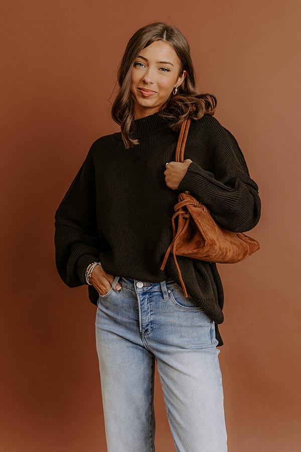 Full Of Warmth Tunic Sweater In Black Image - 1