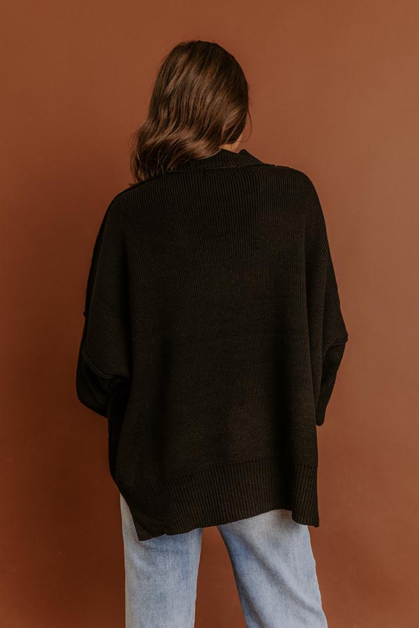 Full Of Warmth Tunic Sweater In Black Image - 5