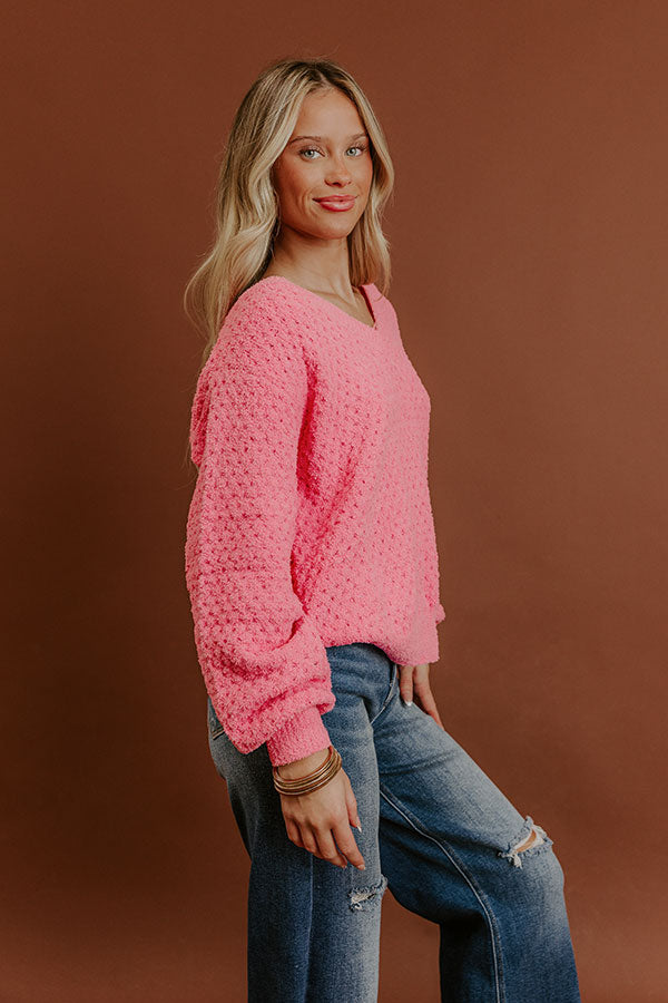 Serene Energy Pointelle Knit Sweater Image - 5