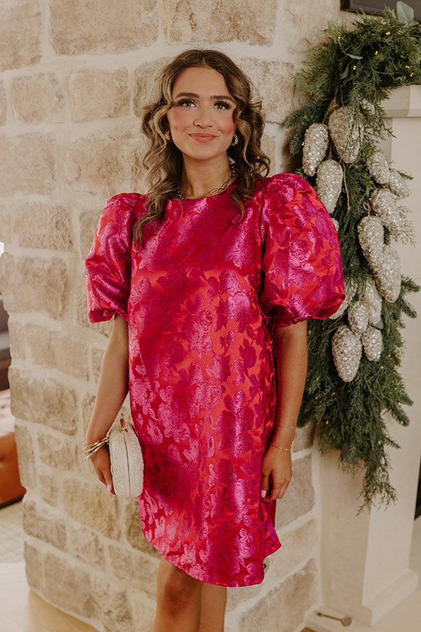 Kiss Of Chic Floral Jacquard Mini Dress Image - 5