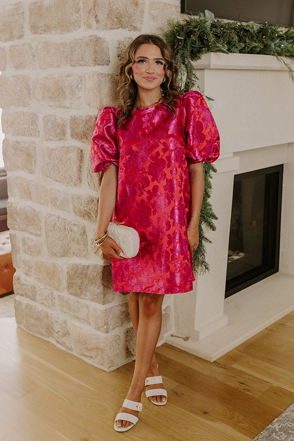 Kiss Of Chic Floral Jacquard Mini Dress Image - 1