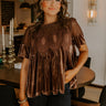 Delicate Daze Velvet Top in Chocolate Image - 1