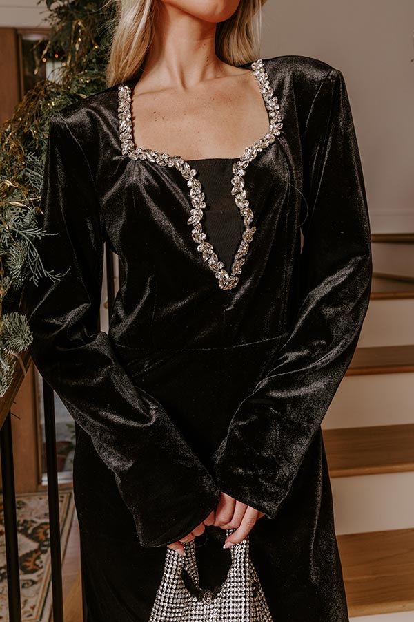 Cheers To Chic Jewel Embellished Velvet Mini Dress Image - 4