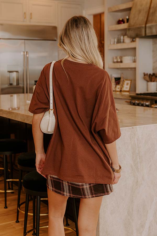 Ever So Effortless Oversized Tee in Chocolate Image - 5