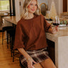 Ever So Effortless Oversized Tee in Chocolate Image - 1