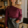 Comfy and Chic Asymmetrical Sweater Top in Windsor Wine Image - 1