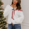 Soft Smile Eyelash Knit Sweater Top in Plaid Ribbon Image - 1