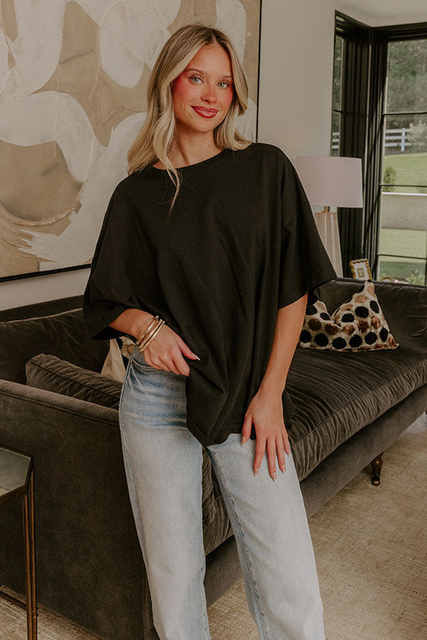 Ever So Effortless Oversized Tee in Black Image - 3