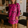 Timeless Treasures Floral Jacquard Mini Dress in Fuchsia Image - 1