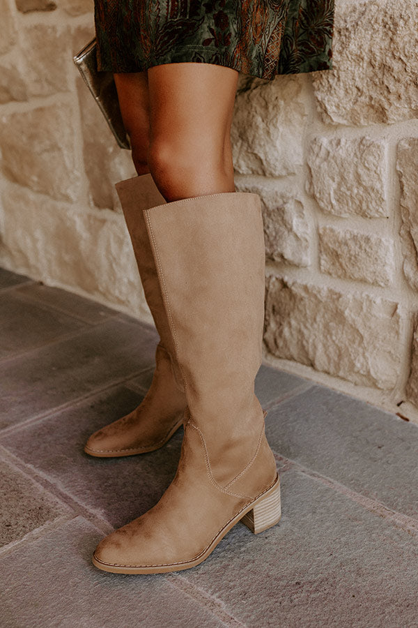 The Juno Faux Suede Knee High Boot Image - 2