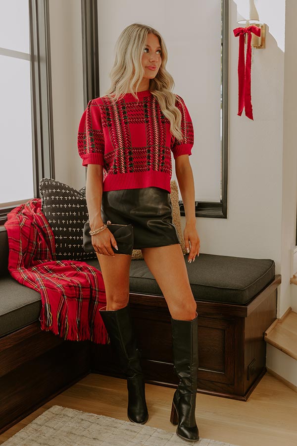 Holiday Crush Plaid Sweater Top Image - 3