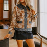 Central Park Leaves Jacquard Denim Jacket in Chocolate Image - 1