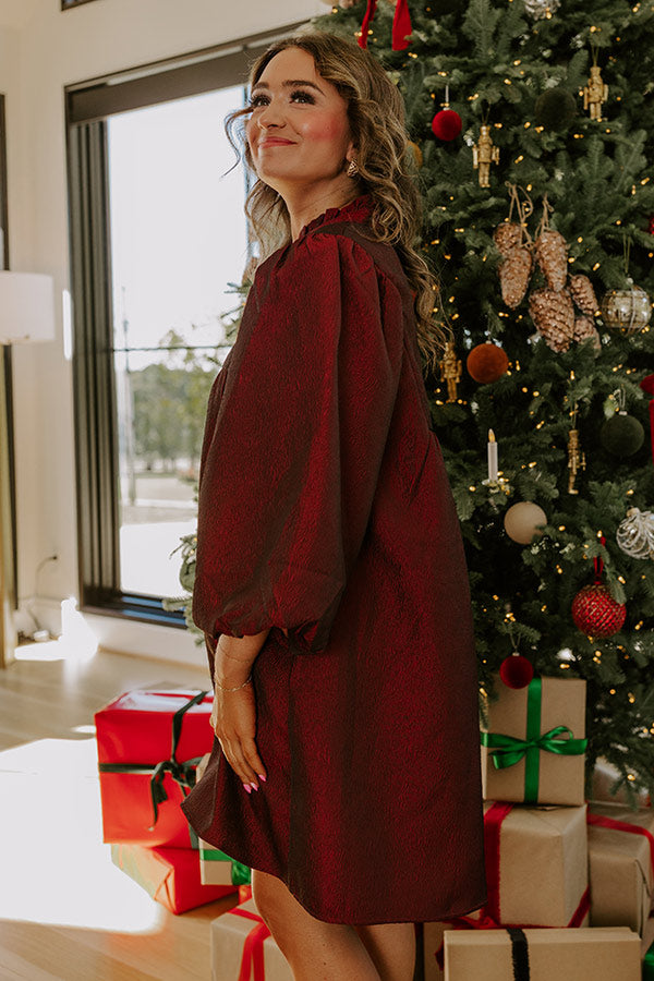 Uptown Radiance Babydoll Mini Dress in Merlot Image - 4