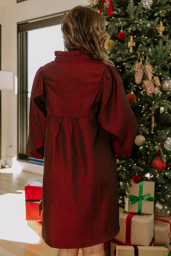 Uptown Radiance Babydoll Mini Dress in Merlot Image - 5