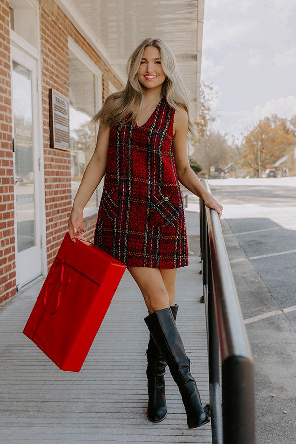 Plaid Season Tweed Mini Dress Image - 2