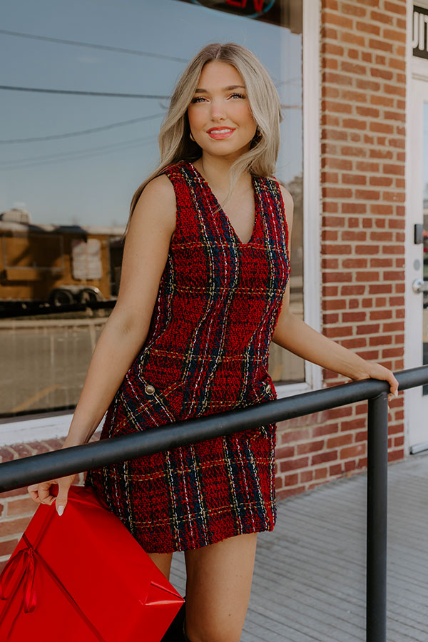 Plaid Season Tweed Mini Dress Image - 1