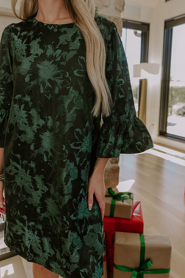 Timeless Classic Floral Jacquard Mini Dress Image - 3