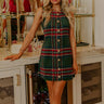 Plaid Kisses Button Down Mini Dress in Hunter Green Image - 1