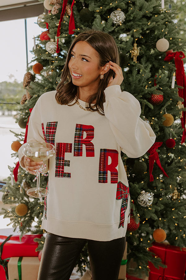 Merry Plaid Fleece Sweatshirt Image - 1