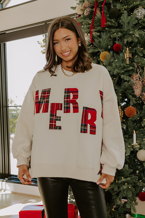 Merry Plaid Fleece Sweatshirt Image - 5