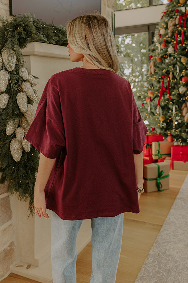 Ever So Effortless Oversized Tee in Windsor Wine Image - 5