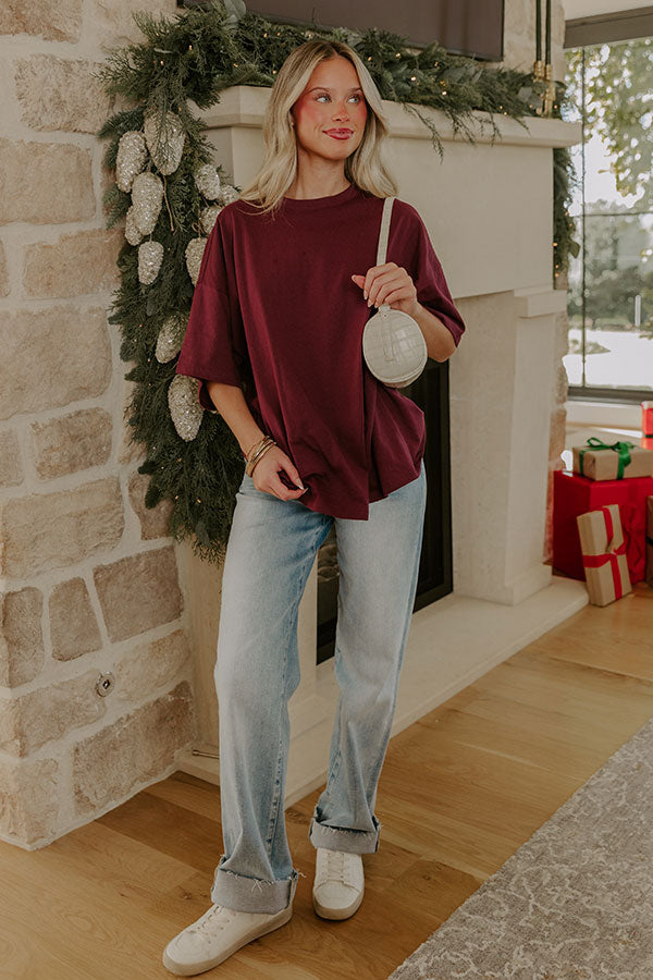Ever So Effortless Oversized Tee in Windsor Wine Image - 2