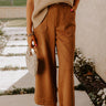 The Karissa High Waist Faux Suede Pants in Camel Image - 1