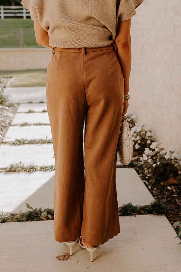 The Karissa High Waist Faux Suede Pants in Camel Image - 5