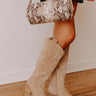 The Giada Faux Suede Cowboy Boot in Iced Latte Image - 1