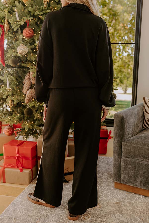 Central Park Chic High Waist Wide Leg Pants in Black Image - 4