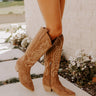 The Giada Faux Suede Cowboy Boot in Chocolate Image - 1