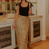 Shimmering Smile High Waist Sequin Wrap Maxi Skirt in Gold Image - 1