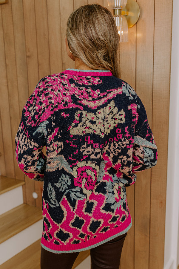 Warm Whispers Floral Knit Sweater Image - 5