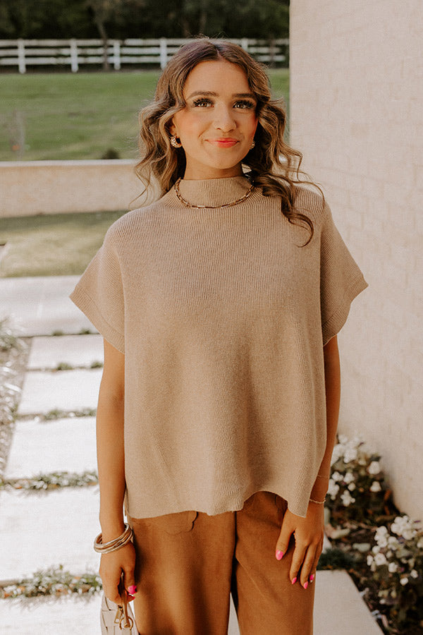 Fall Agenda Knit Sweater Top in Iced Latte Image - 5