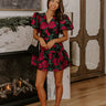 Rose Garden Chic Jacquard Mini Dress Image - 1