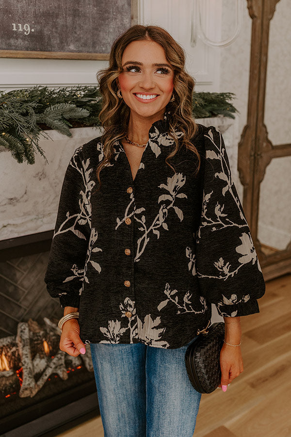 Poetic Muse Floral Jacquard Top Image - 5