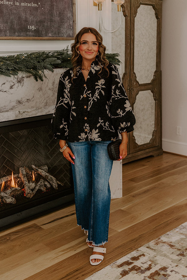 Poetic Muse Floral Jacquard Top Image - 2