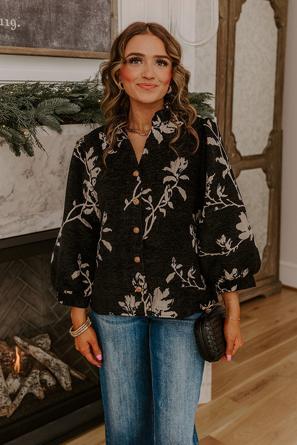 Poetic Muse Floral Jacquard Top Image - 1